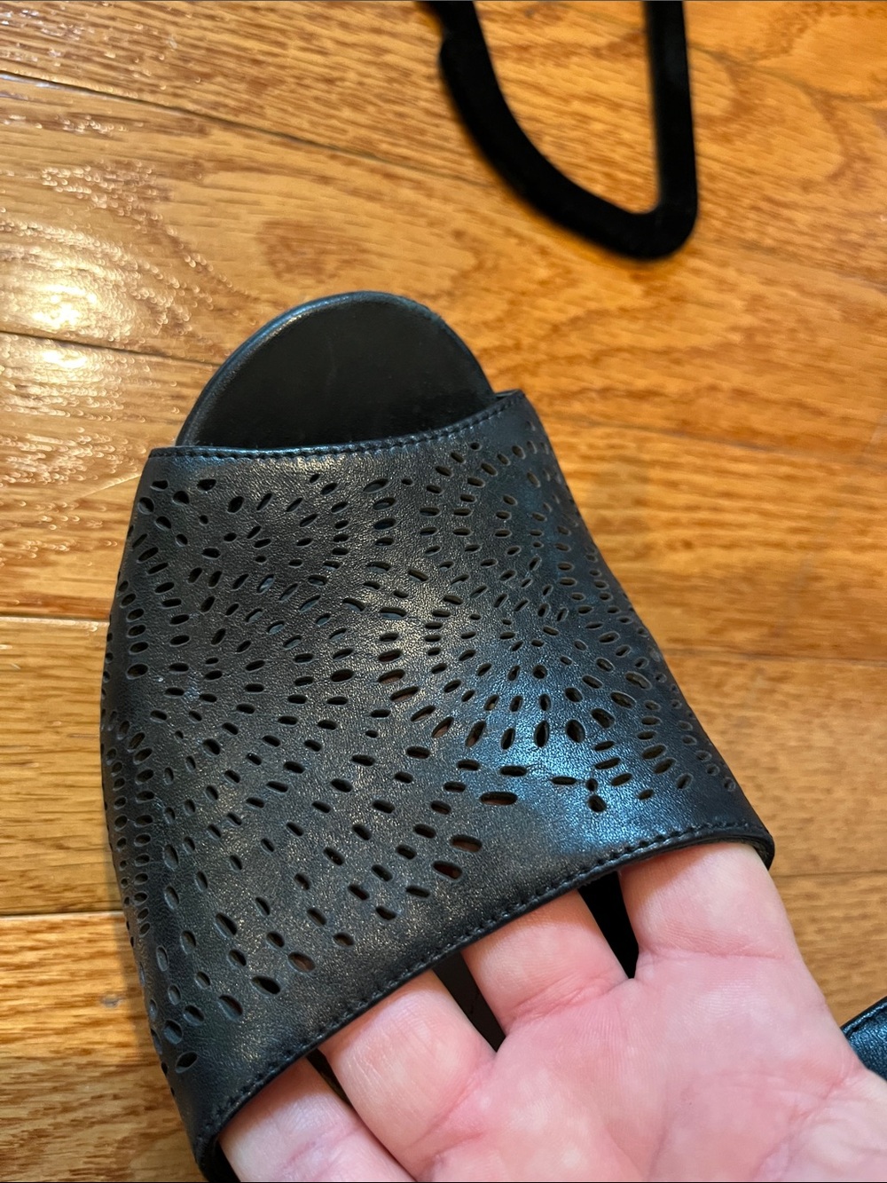 Clarks "Maritsa Nila" Perforated Leather Cork Wedge Sandals - Picture 10 of 11